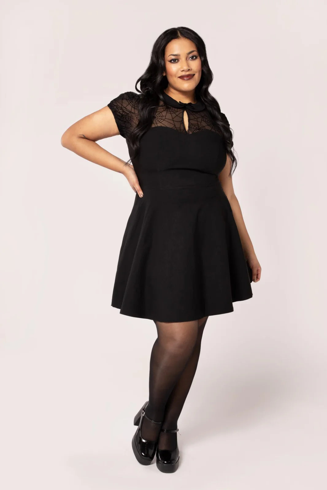 Viola Black Mini Dress by Hell Bunny