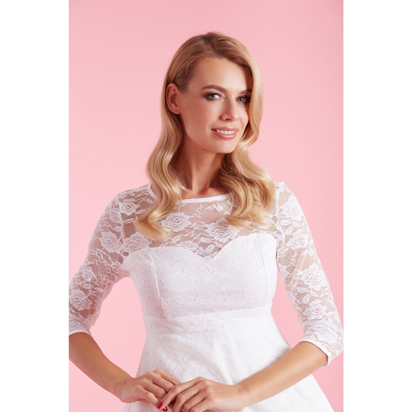 Madeline White Lace Bridal Dress by Dolly and Dotty