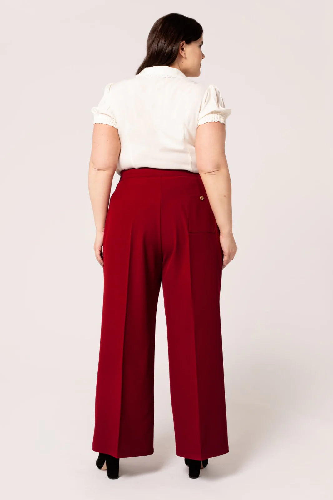 Ginger 50s Trousers in Red by Hell Bunny