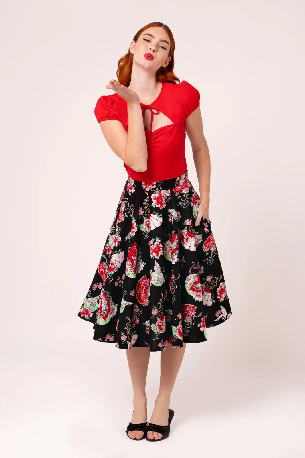 Yuna Cotton 50s Skirt by Hell Bunny - Lemonie Boutique