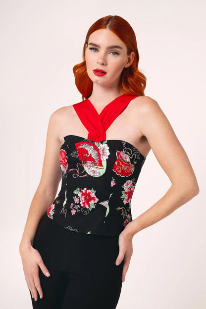 Yuna Sweetheart Halter Top by Hell Bunny - Lemonie Boutique