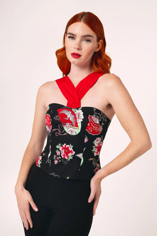 Yuna Sweetheart Halter Top by Hell Bunny - Lemonie Boutique