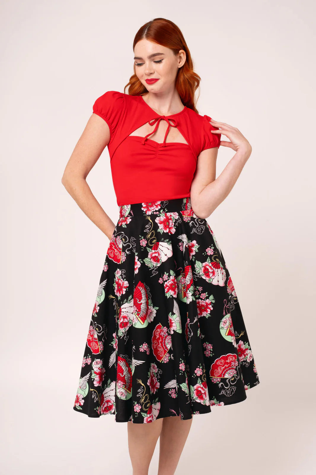 Yuna Cotton 50s Skirt by Hell Bunny - Lemonie Boutique
