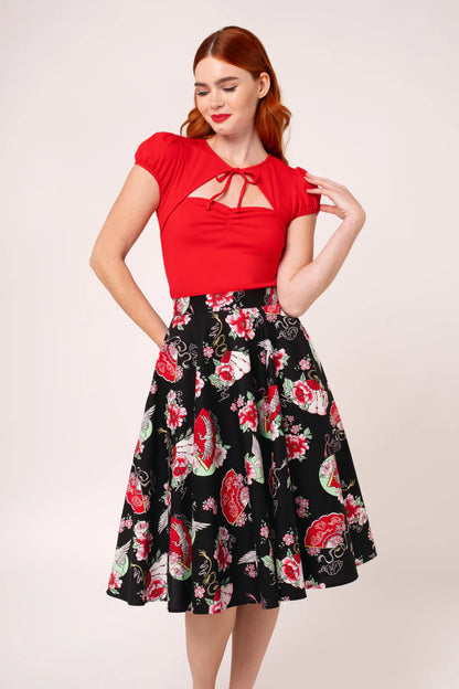Yuna Cotton 50s Skirt by Hell Bunny - Lemonie Boutique