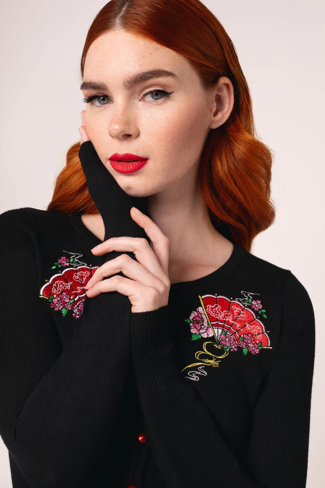 Yuna Cardigan | Black Cropped Embroidered Knit Cardigan Lemonie Boutique Yuna Cardigan | Black Cropped Embroidered Knit Cardigan Lemonie Boutique