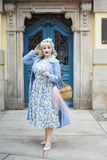 Zarah Swing Trench Coat in Light Blue by Collectif