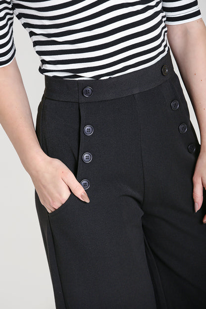 Carlie Swing Trousers in Navy by Hell Bunny
