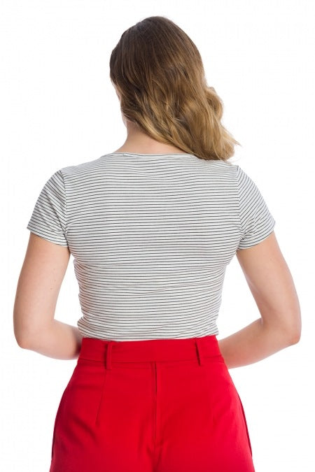 Danni Short Sleeve Stripe Top by Banned