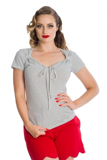 Danni Short Sleeve Stripe Top by Banned