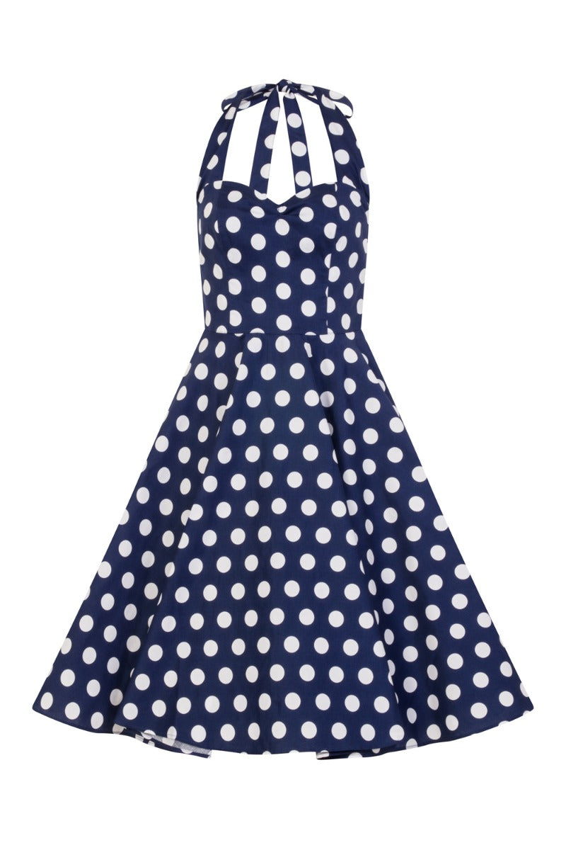 hell bunny blue polka dot dress Hell Bunny Nicky Mini Dress Big Sky Pinup