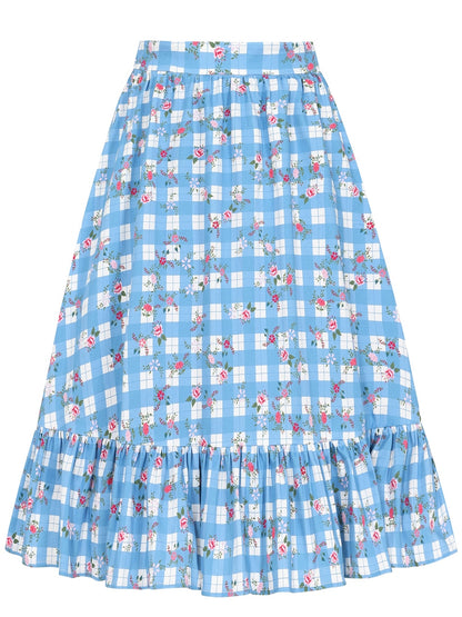 Katherine Gingham Garden Swing Skirt by Collectif