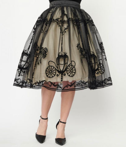 Sheer Brilliance Carousel Swing Skirt by Unique Vintage