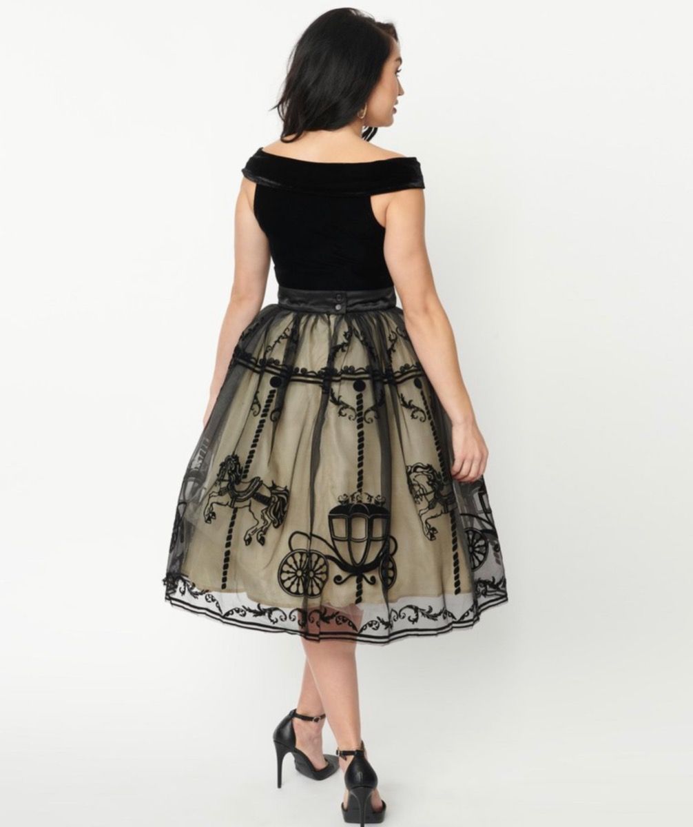 Carousel Sheer Brilliance Swing Skirt by Unique Vintage
