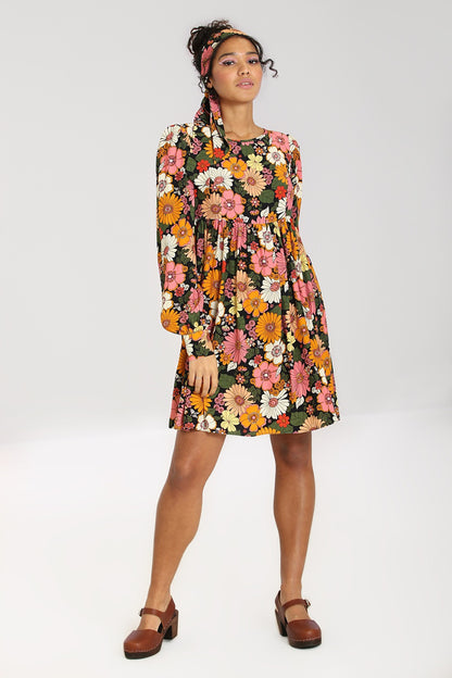 Monique 60s Floral Mini Dress by Hell Bunny