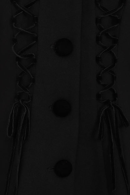 Amaya Laceup Detail Coat in Black by Hell Bunny