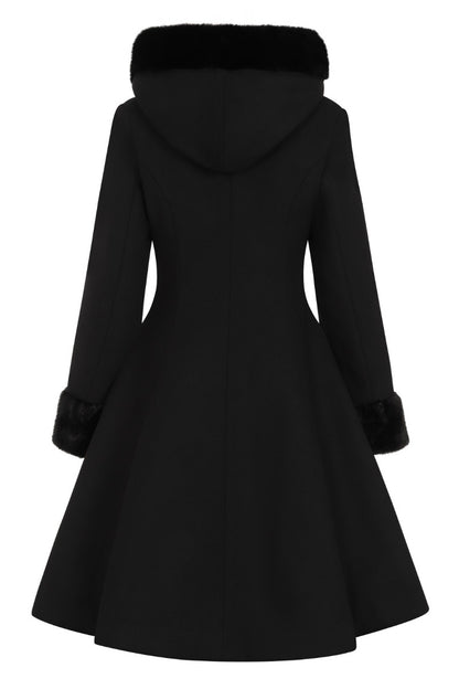 Amaya Laceup Detail Coat in Black by Hell Bunny