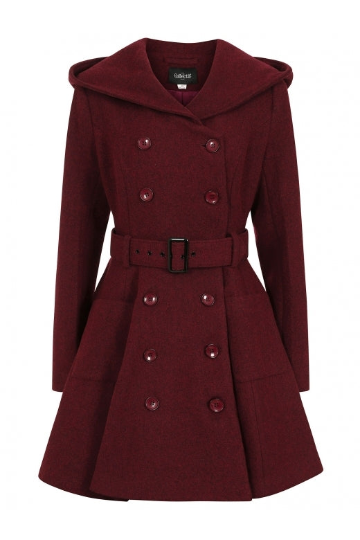 Everleigh Hooded Skater Coat by Collectif