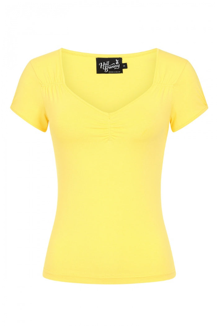 Mia Top in Yellow by Hell Bunny
