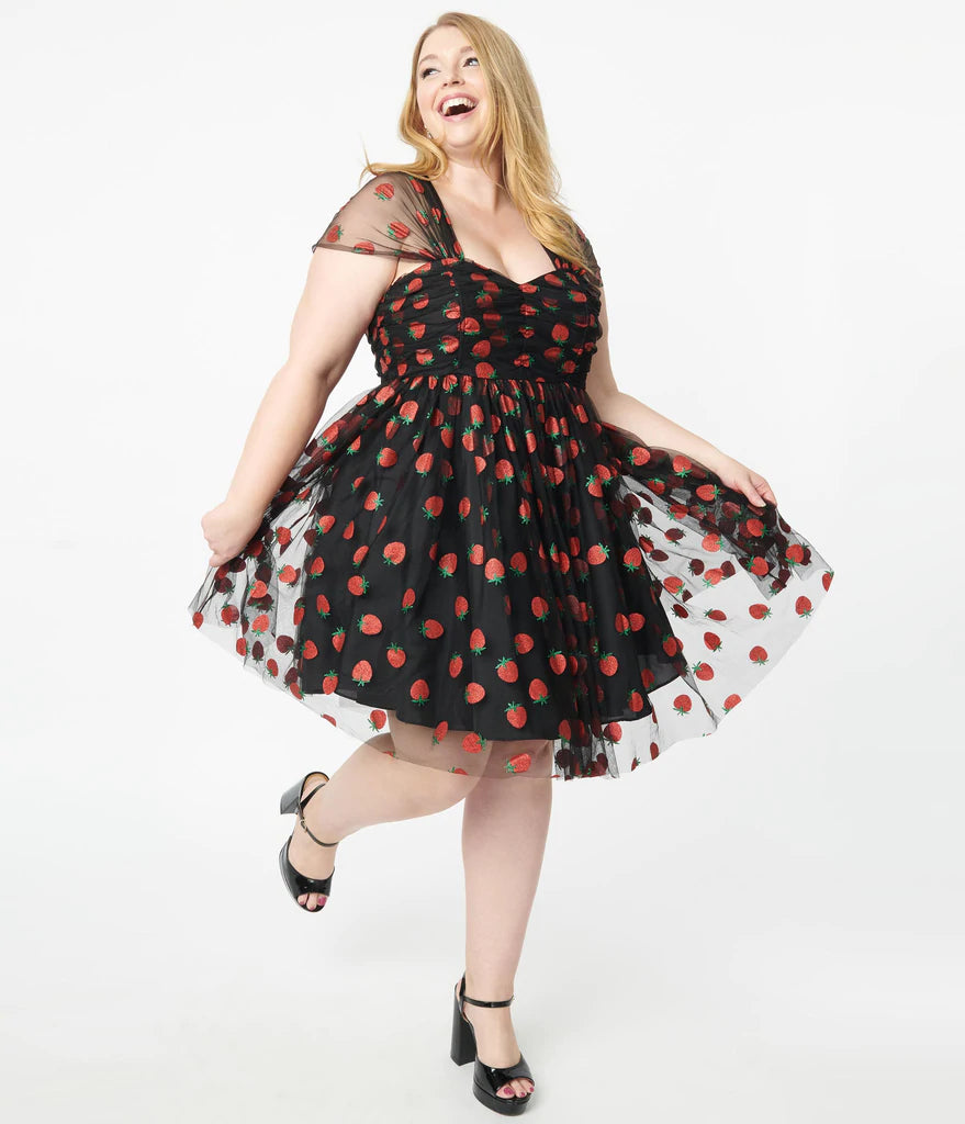glitter strawberry dress Cute Strawberry Sequin Short Sleeve Casual Party Dress