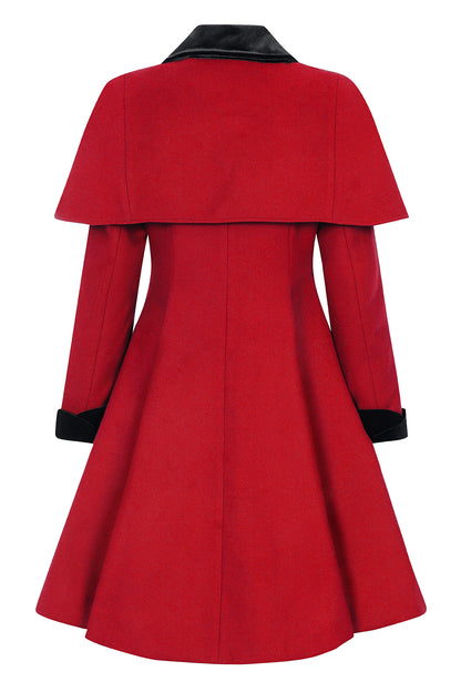 Anouk Coat in Burgundy Red by Hell Bunny