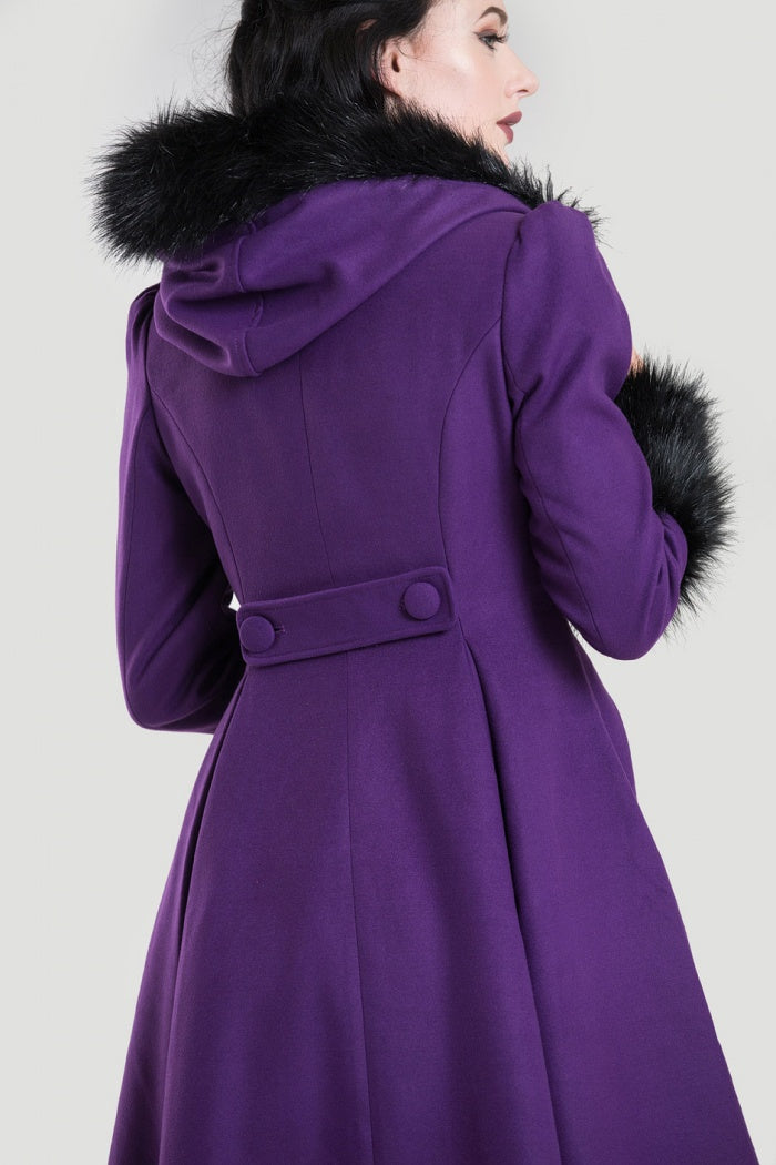 Elvira Coat in Purple by Hell Bunny