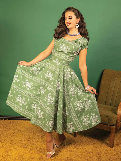 Rita 1950s Dress in Green by What Katie Did