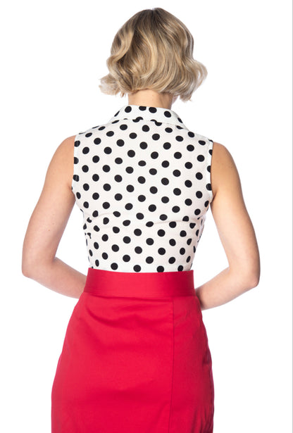 Polka Love Tie Top by Banned