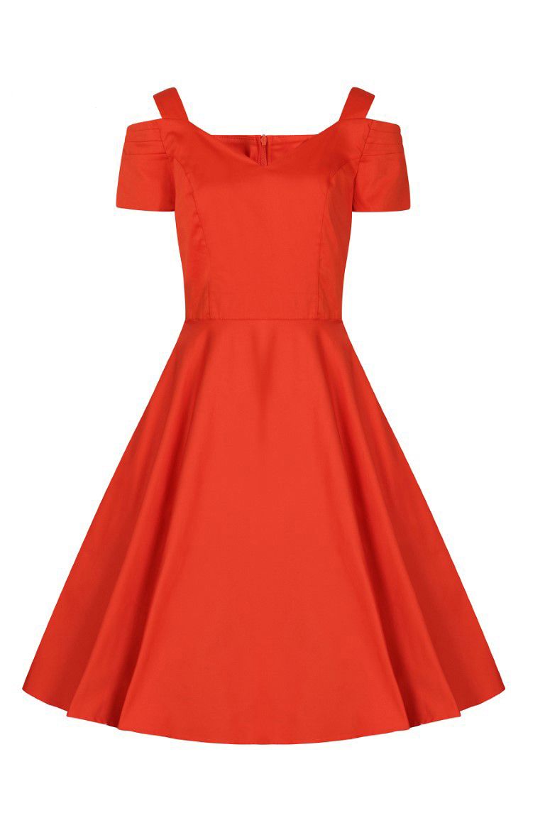 Helen Dress in Orange by Hell Bunny