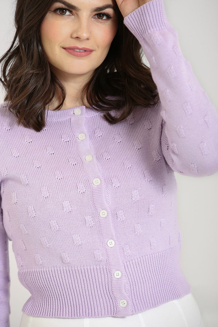 Mallow Cardigan in Lavender by Hell Bunny