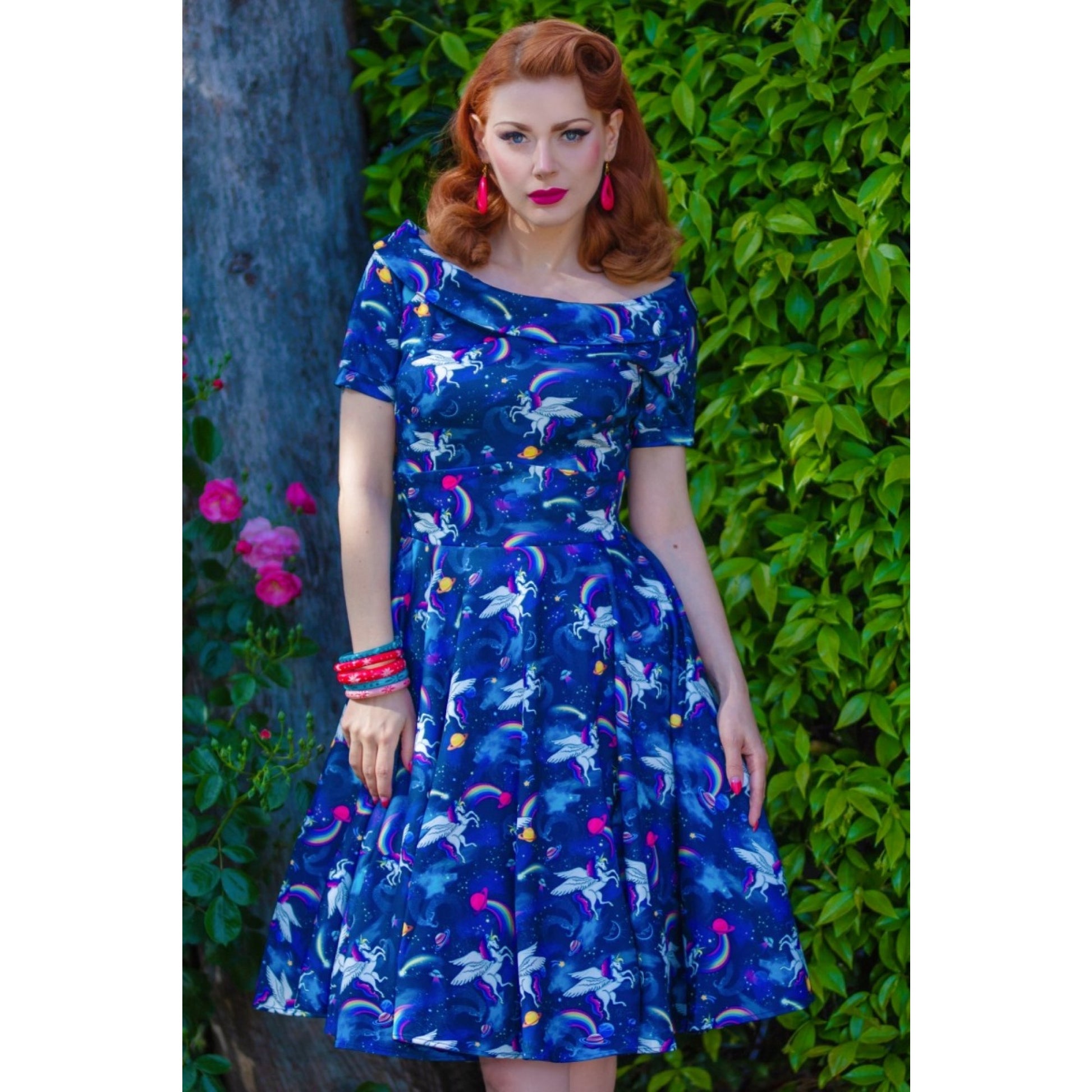 Darlene Blue Unicorn Swing Dress by Dolly & Dotty Lemonie Boutique Darlene Blue Unicorn Swing Dress by Dolly & Dotty Lemonie Boutique