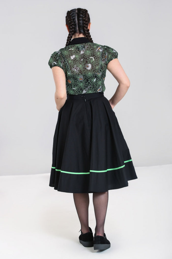 Miss Muffet 50s Skirt in Green by Hell Bunny