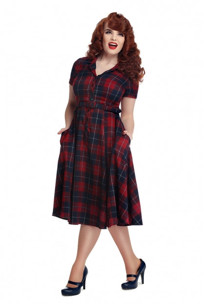 Caterina Ginsburg Check Swing Dress by Collectif