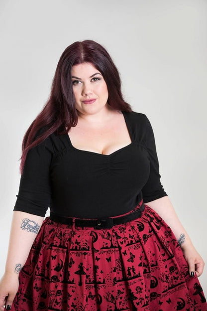 Philippa Top in Black by Hell Bunny