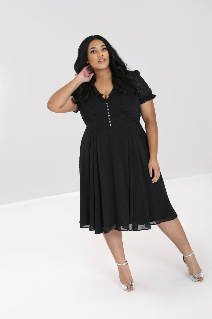 Frilly Sundae Dress in Black by Hell Bunny