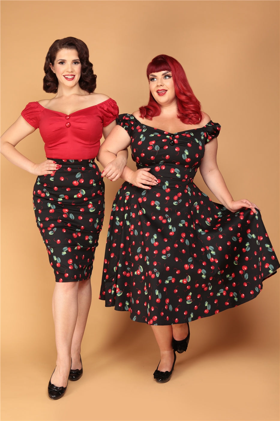 Fiona 50s Cherry Pencil Skirt by Collectif