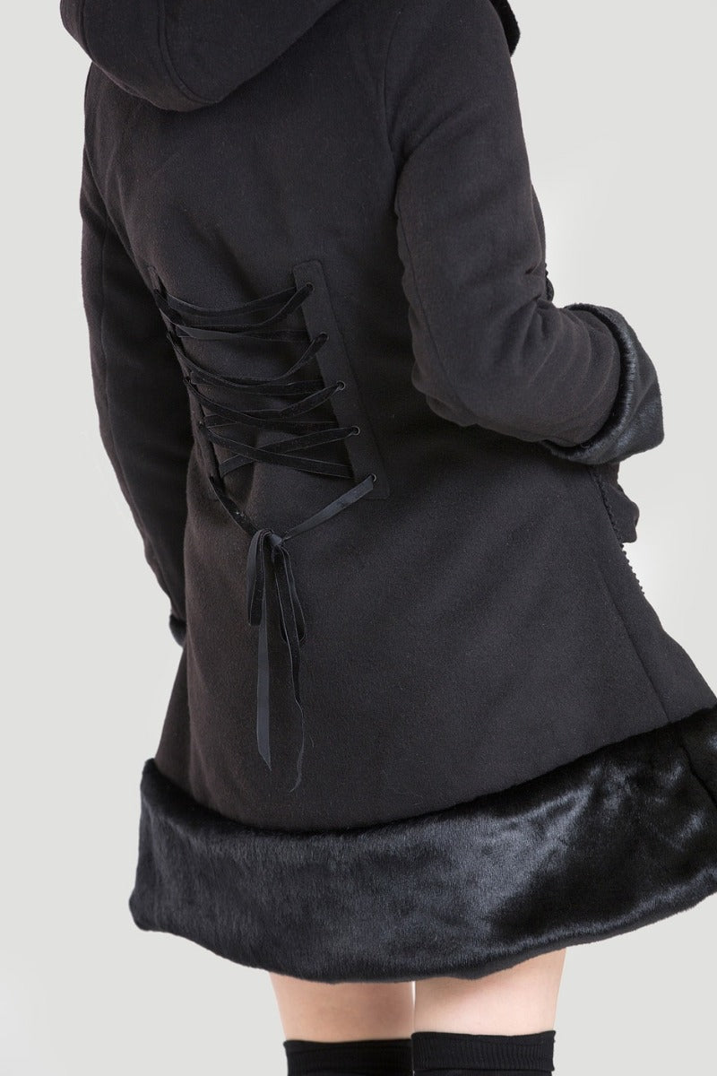 Sarah Jane Coat in Black by Hell Bunny