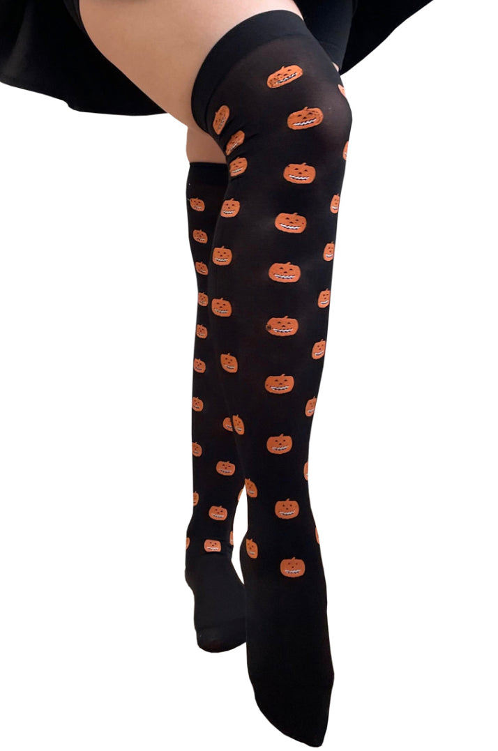 Pumpkin Spice Knee High Stockings by Banned
