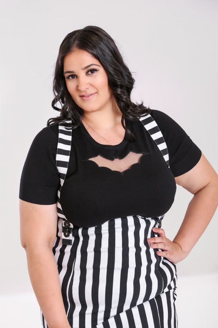 Otho Pinafore Pencil Skirt by Hell Bunny