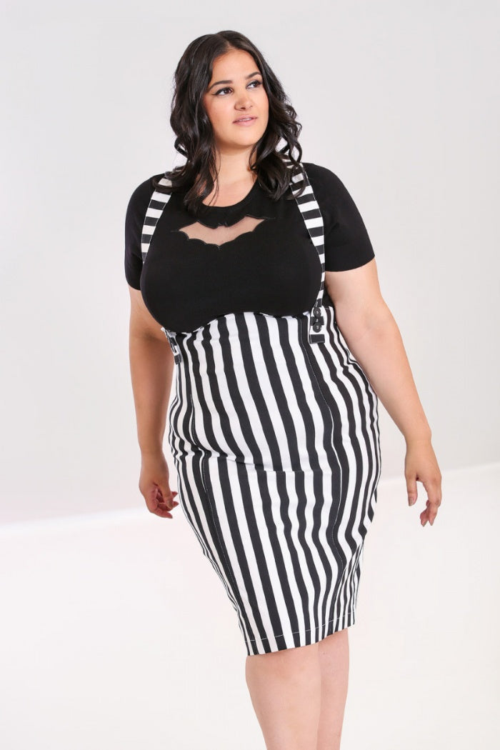 Otho Pinafore Pencil Skirt by Hell Bunny