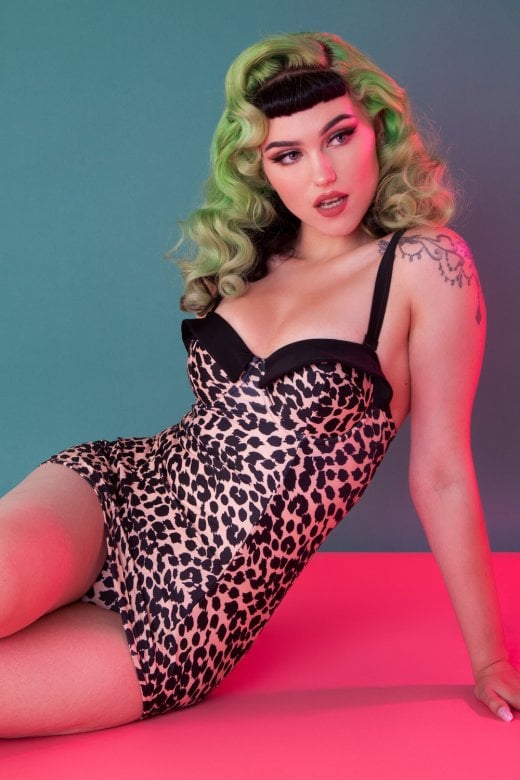 Leopard Skirted Swimsuit by Collectif