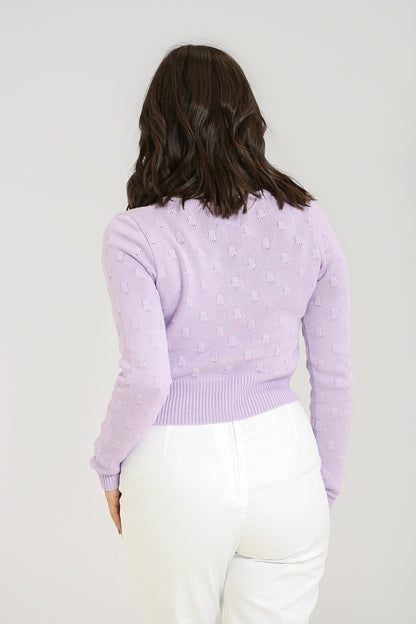 Mallow Cardigan in Lavender by Hell Bunny