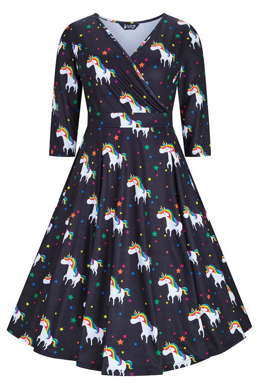 Rainbow Unicorn Lyra Dress by Lady Vintage