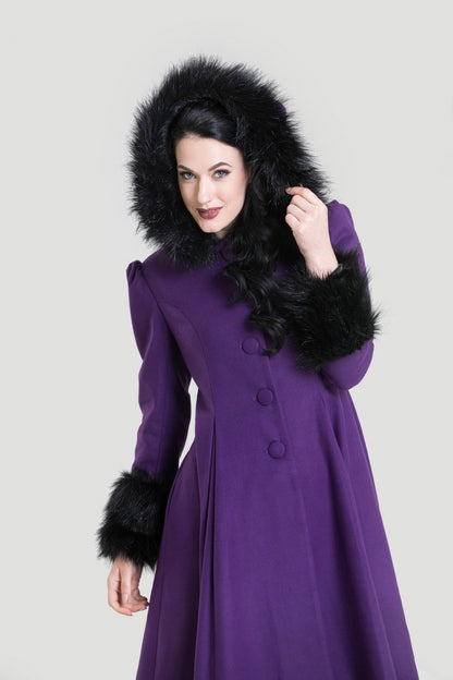 Elvira Coat in Purple by Hell Bunny