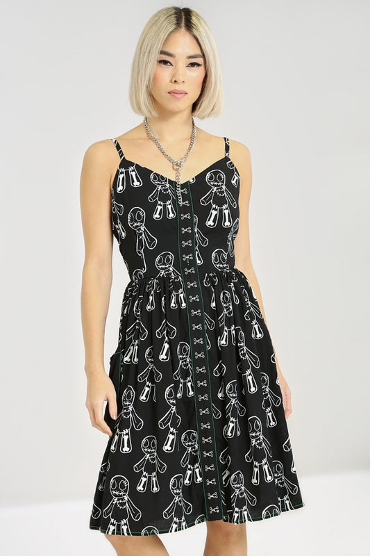Voodoo Doll Mid Dress by Hell Bunny