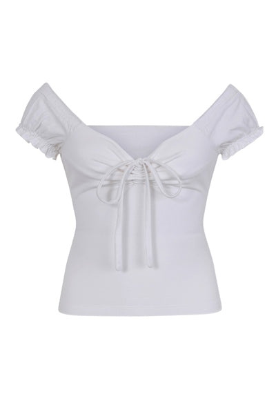 Sasha Plain T-Shirt in White by Collectif
