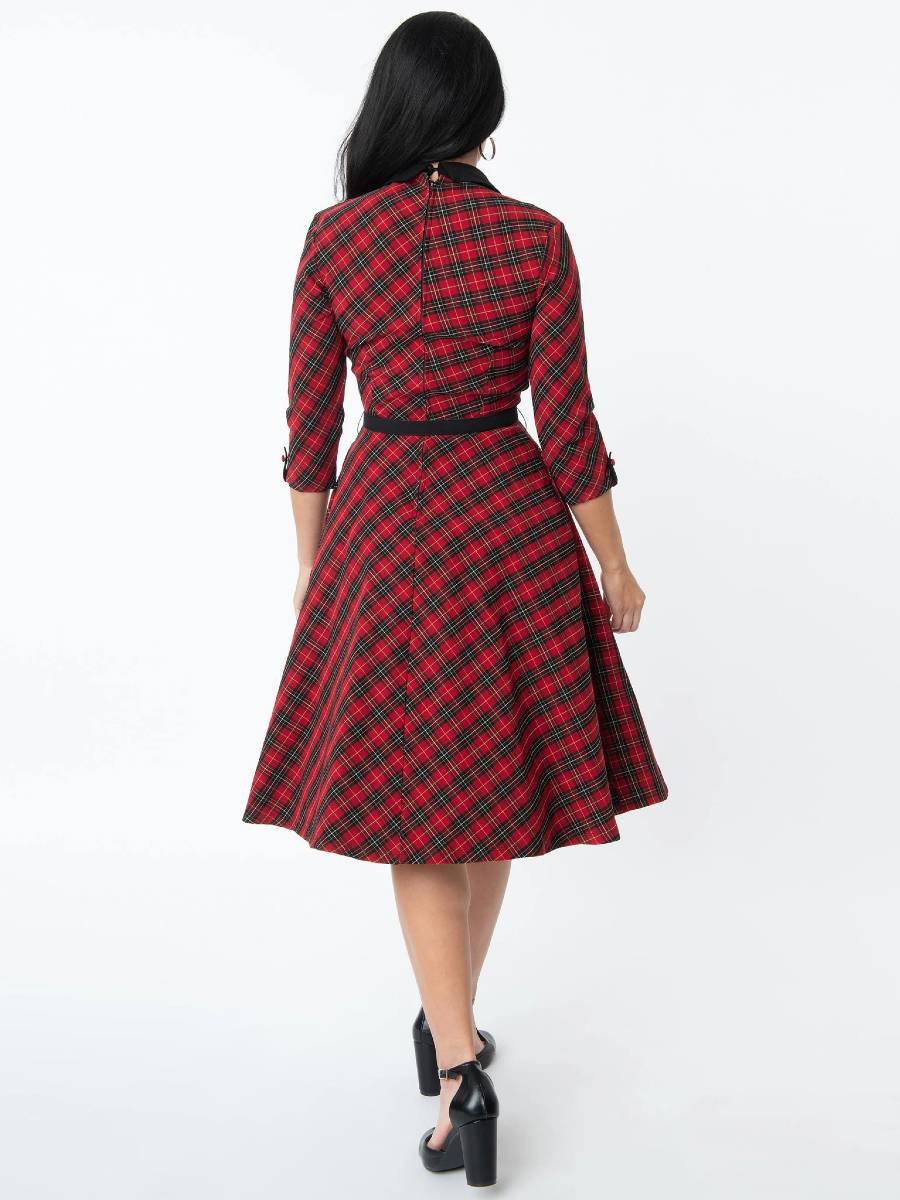 Plaid 50s outlet dress