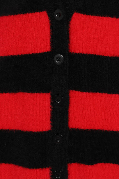 Nevermind Cardigan in Red/Black by Hell Bunny