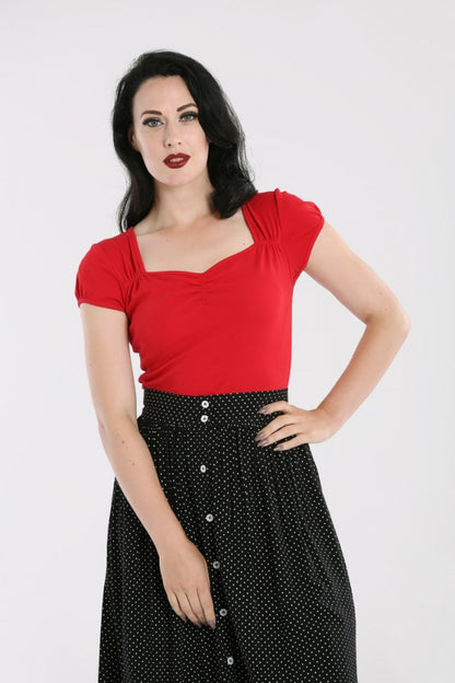 Mia Top in Red by Hell Bunny