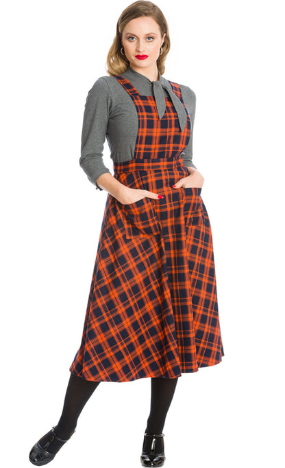 Miss Spook Check Pinafore Dress by Banned