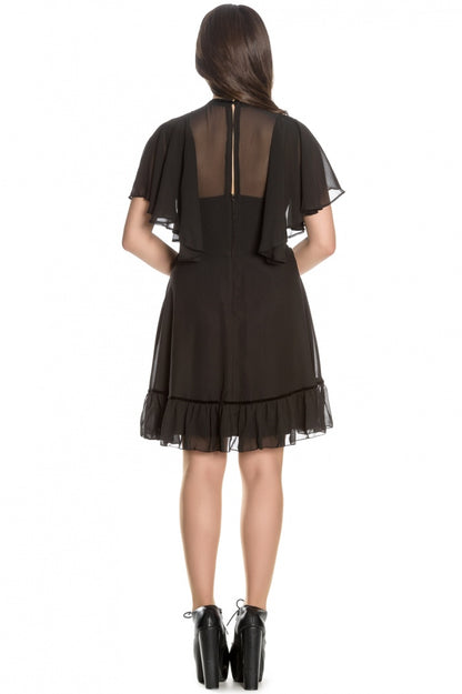 Imperia Black Mini Dress by Hell Bunny